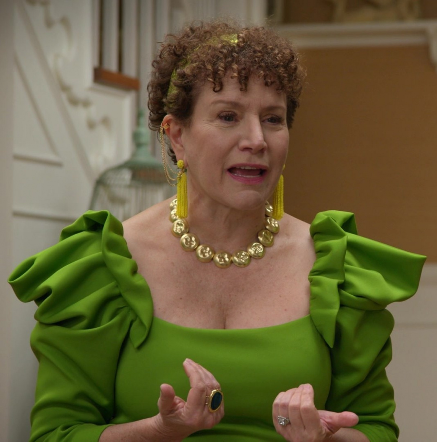 Gold Plated Circular Bib Necklace of Susie Essman as Susie Greene from Curb Your Enthusiasm TV Show