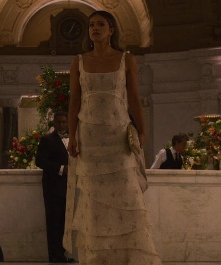 Floral Jacquard Silk Dress Worn by Gina Rodriguez as Mack