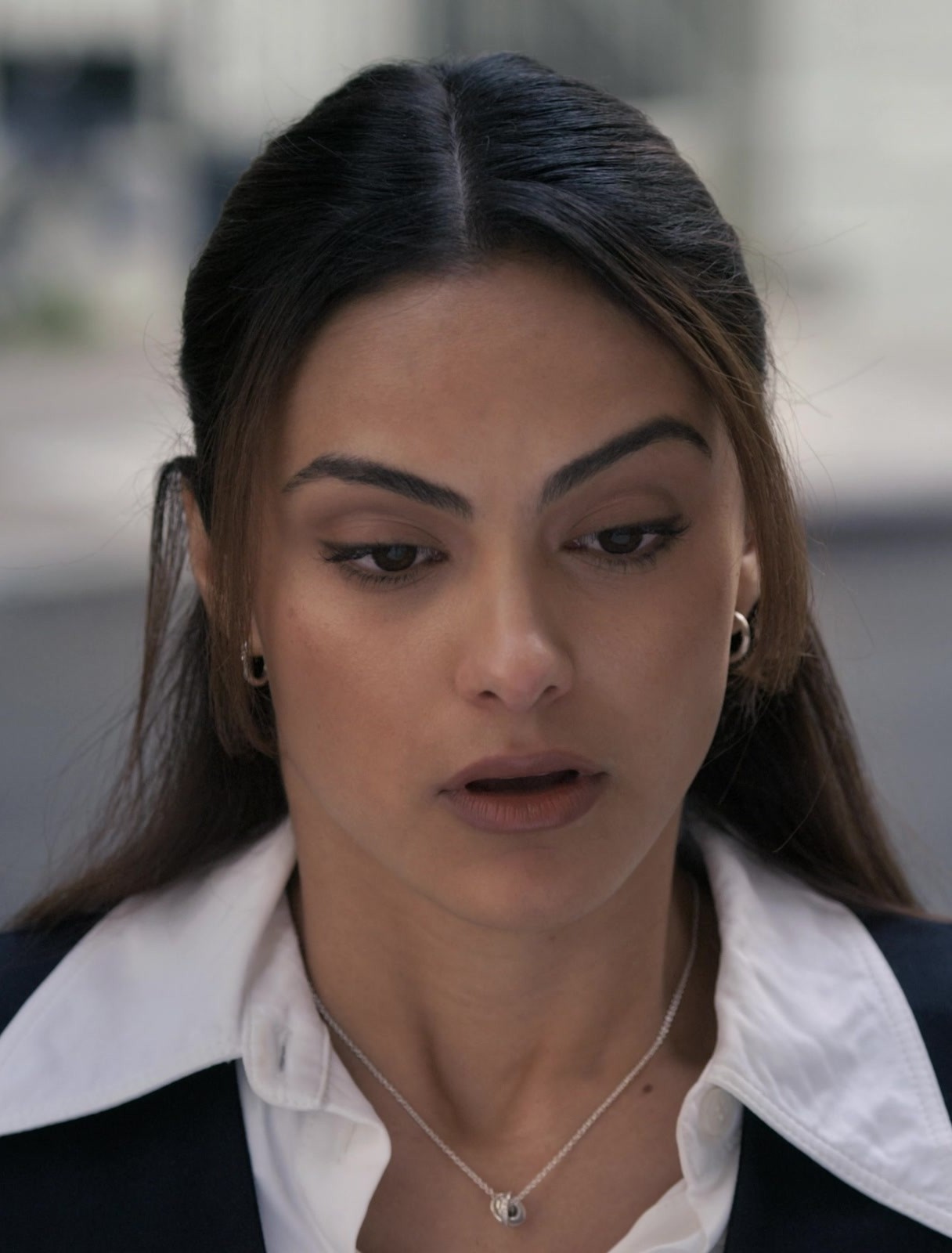 Worn on Upgraded (2024) Movie - Sterling Silver Pendant Necklace of Camila Mendes as Ana