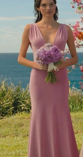 Dusty Pink Bridesmaid Dress of Charlee Fraser as Margaret