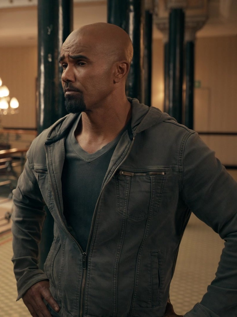 Grey Hooded Denim Jacket of Shemar Moore as Sergeant Daniel 'Hondo' Harrelson
