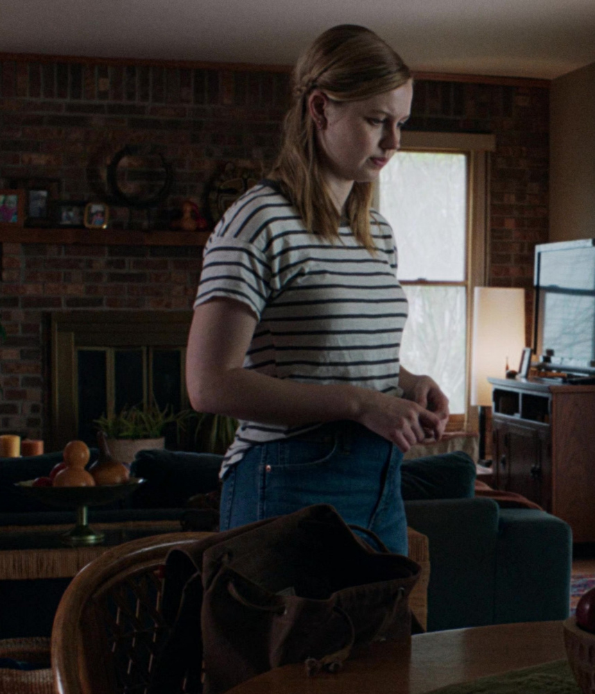 Navy and White Striped Tee Worn by Angourie Rice as Cady Heron