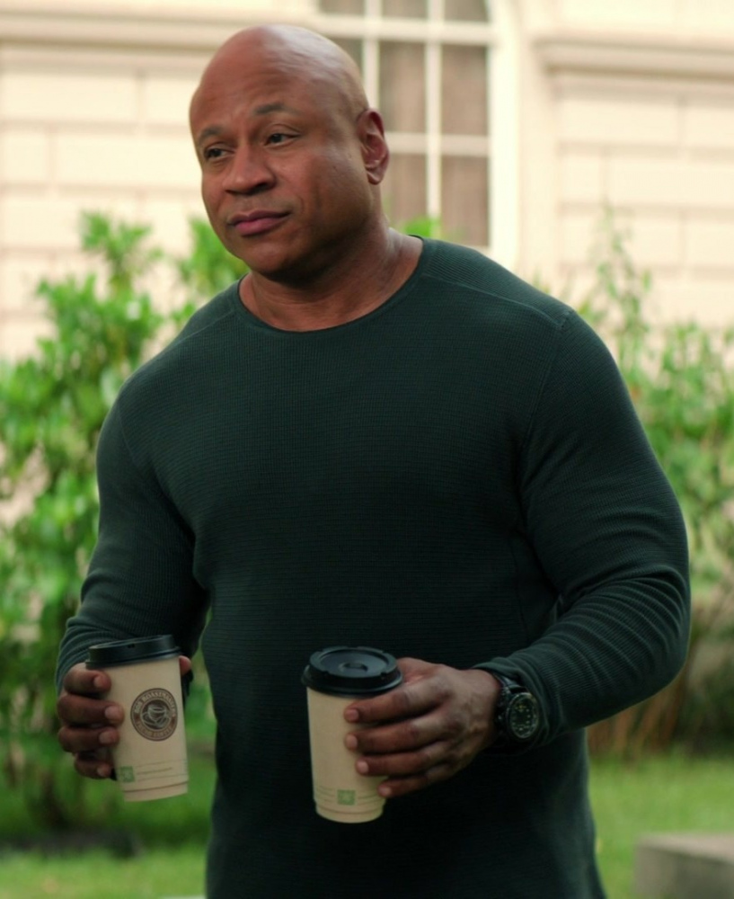 Green Long Sleeve Crew Neck Top Worn by LL Cool J as Sam Hanna from NCIS: Hawai'i TV Show