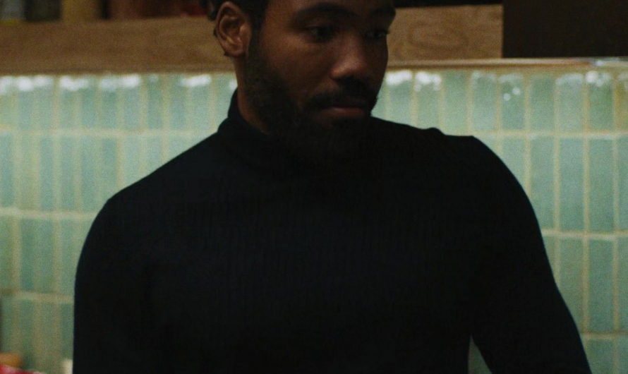 Black Turtleneck Knit Sweater of Donald Glover as John Smith