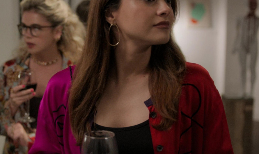Red and Pink Shirt Worn by Camila Mendes as Ana