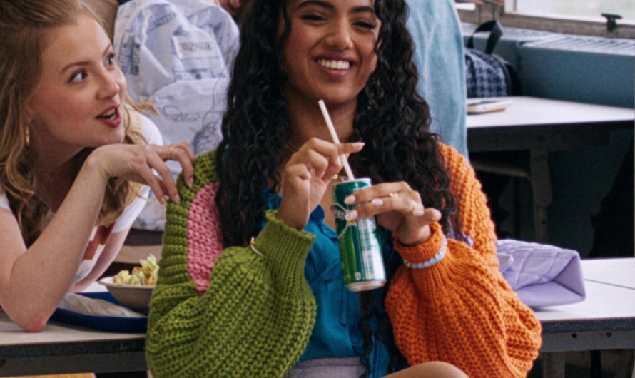 Colorblock Knit Cardigan Worn by Avantika Vandanapu as Karen Shetty