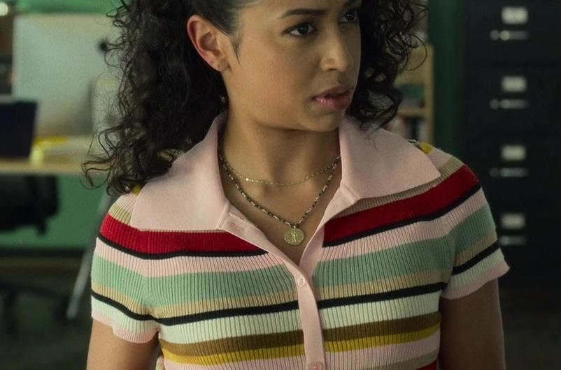 Striped Polo Shirt Worn by Liza Koshy as Ashley