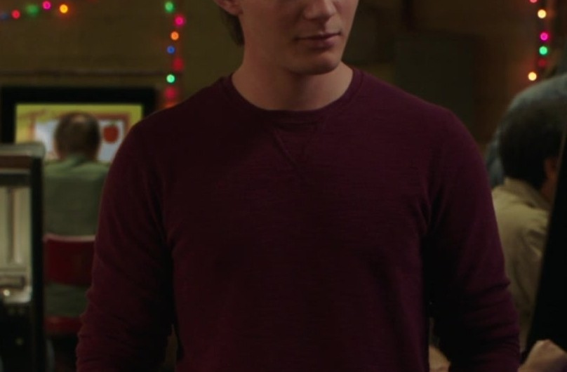 Casual Burgundy Crew Neck Jumper Worn by Montana Jordan as George Marshall “Georgie” Cooper Jr.