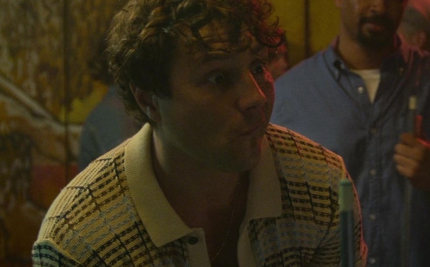 Short Sleeve Striped Knit Shirt Worn by Augustus Prew as Brannagan