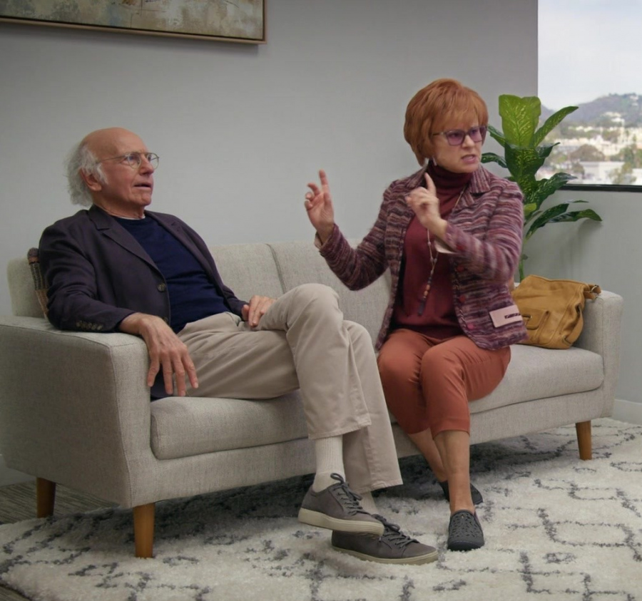 Low-Top Grey Suede Lace-Up Shoes of Larry David