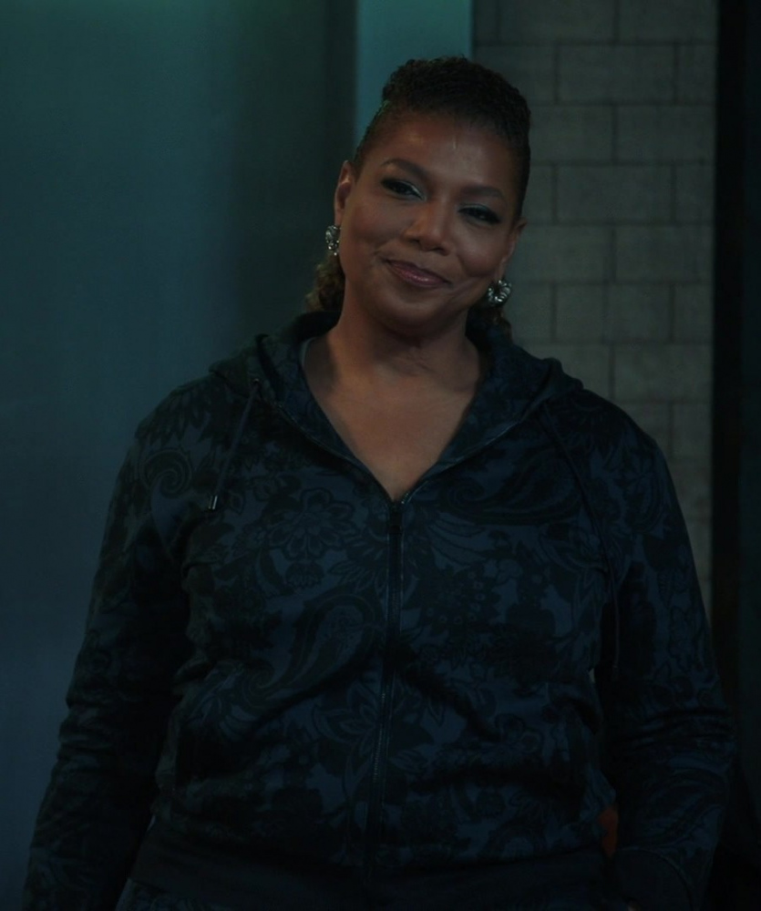 floral jacquard zip-up hoodie - Queen Latifah (Robyn McCall) - The Equalizer TV Show