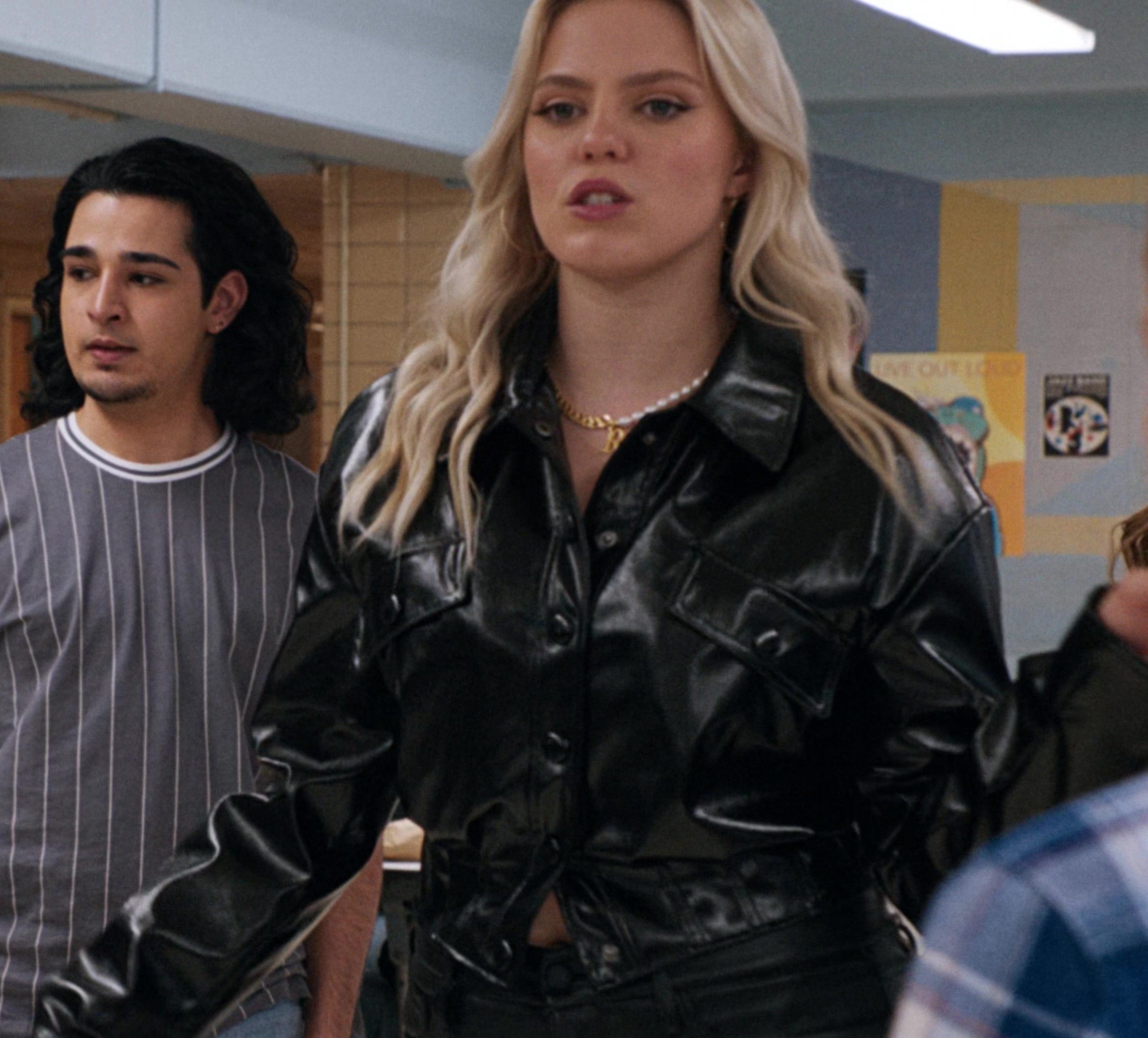 Black Cropped Leather Jacket Worn by Reneé Rapp as Regina George