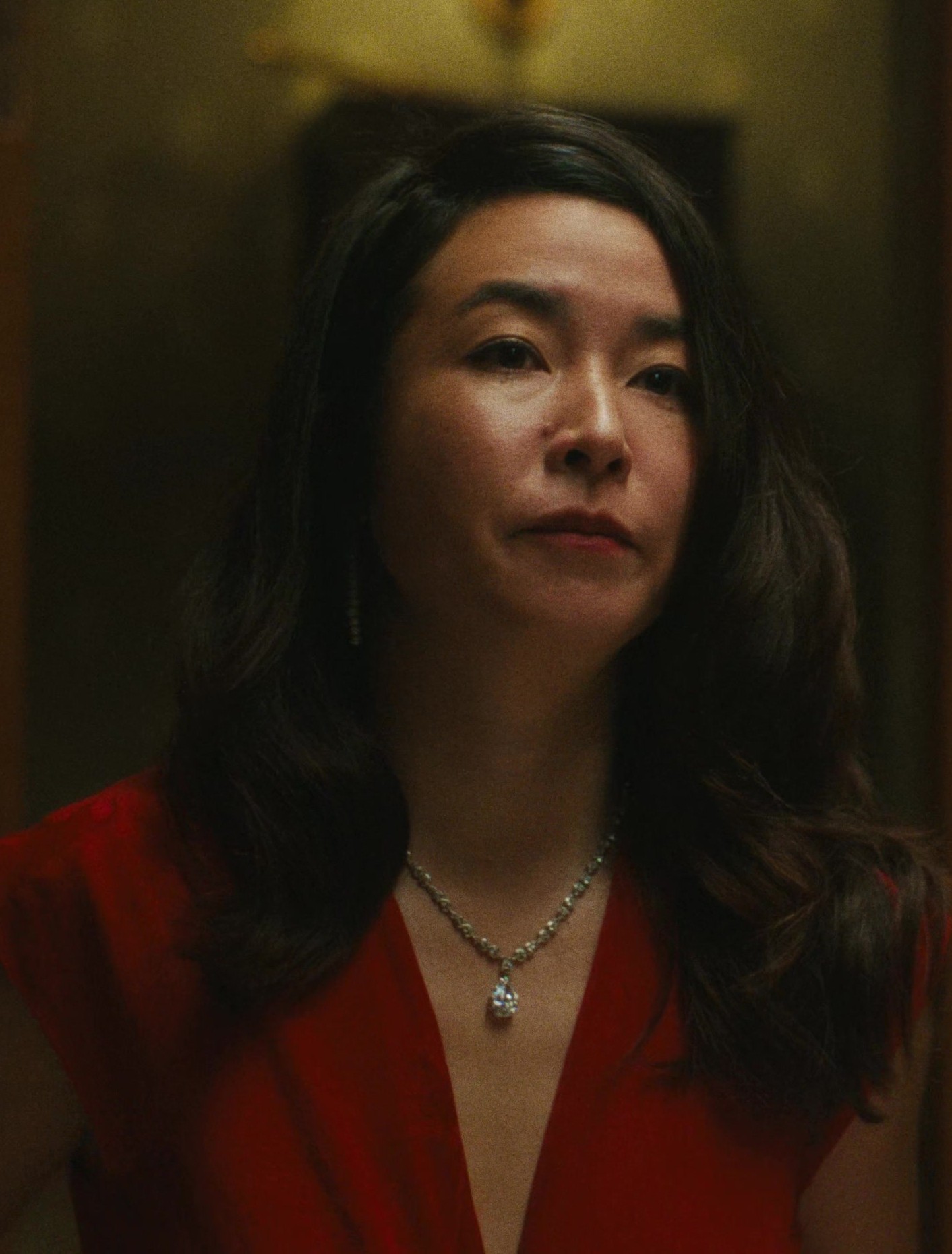 Diamond Teardrop Pendant Necklace Worn by Maya Erskine as Jane Smith