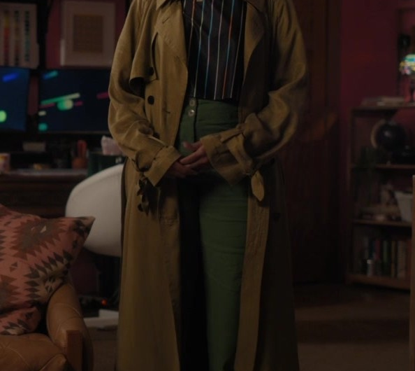 Full-Length Oversized Trench Coat Worn by Travina Springer as Kylie