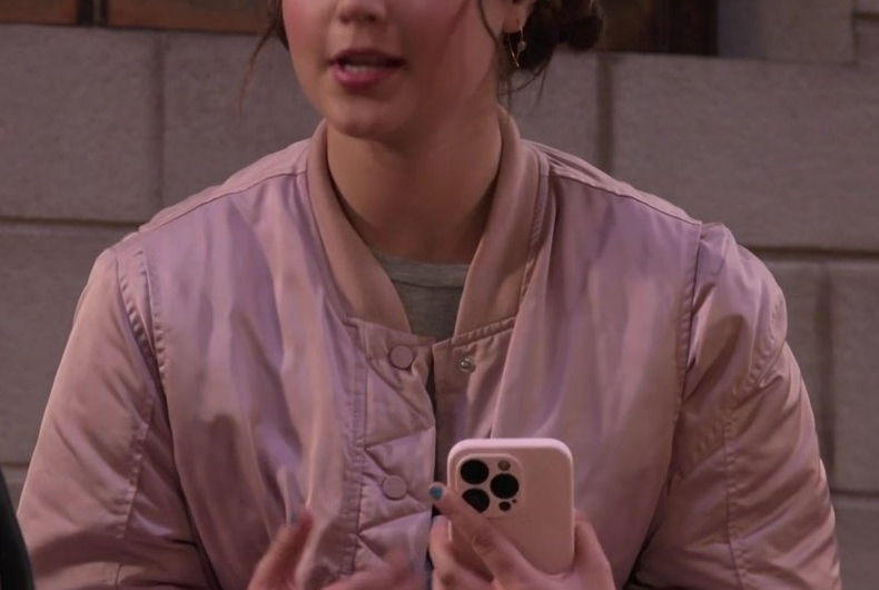 Dusty Pink Bomber Jacket of Sofia Capanna as Grace
