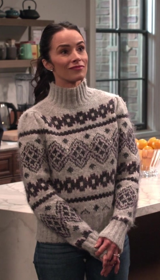fair isle pattern high neck sweater - Abigail Spencer (Julia Mariano) - Extended Family TV Show