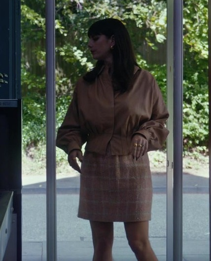 Pink Tweed Plaid Mini Skirt Worn by Kaya Scodelario as Susie Glass