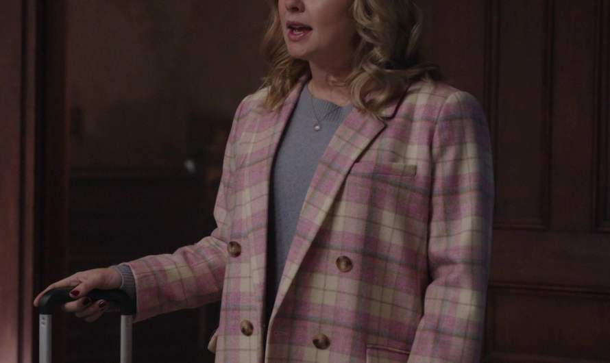 Pink Plaid Double-Breasted Blazer Worn by Rose McIver as Samantha “Sam” Arondekar