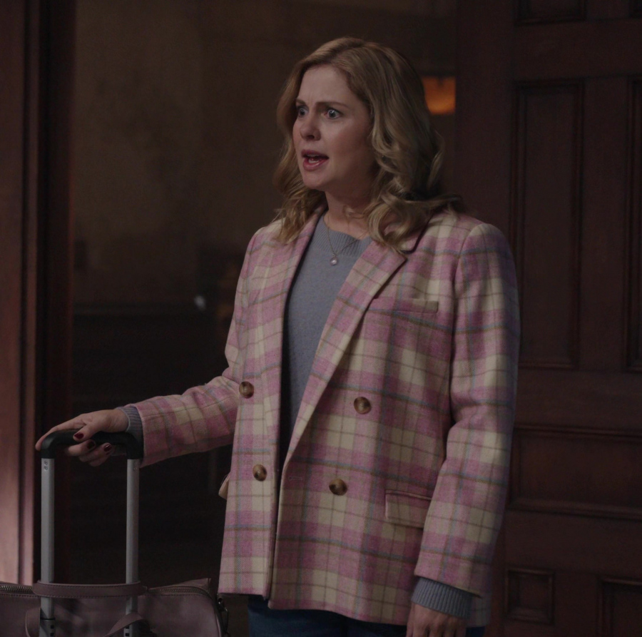 Pink Plaid Double-Breasted Blazer Worn by Rose McIver as Samantha “Sam ...