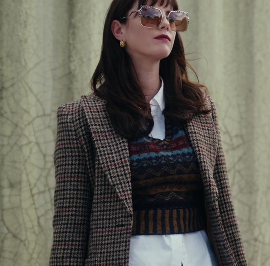 Herringbone Tweed Blazer Worn by Kaya Scodelario as Susie Glass