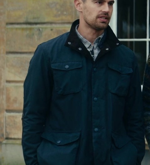 Navy Cotton Field Jacket Worn by Theo James as Eddie Horniman