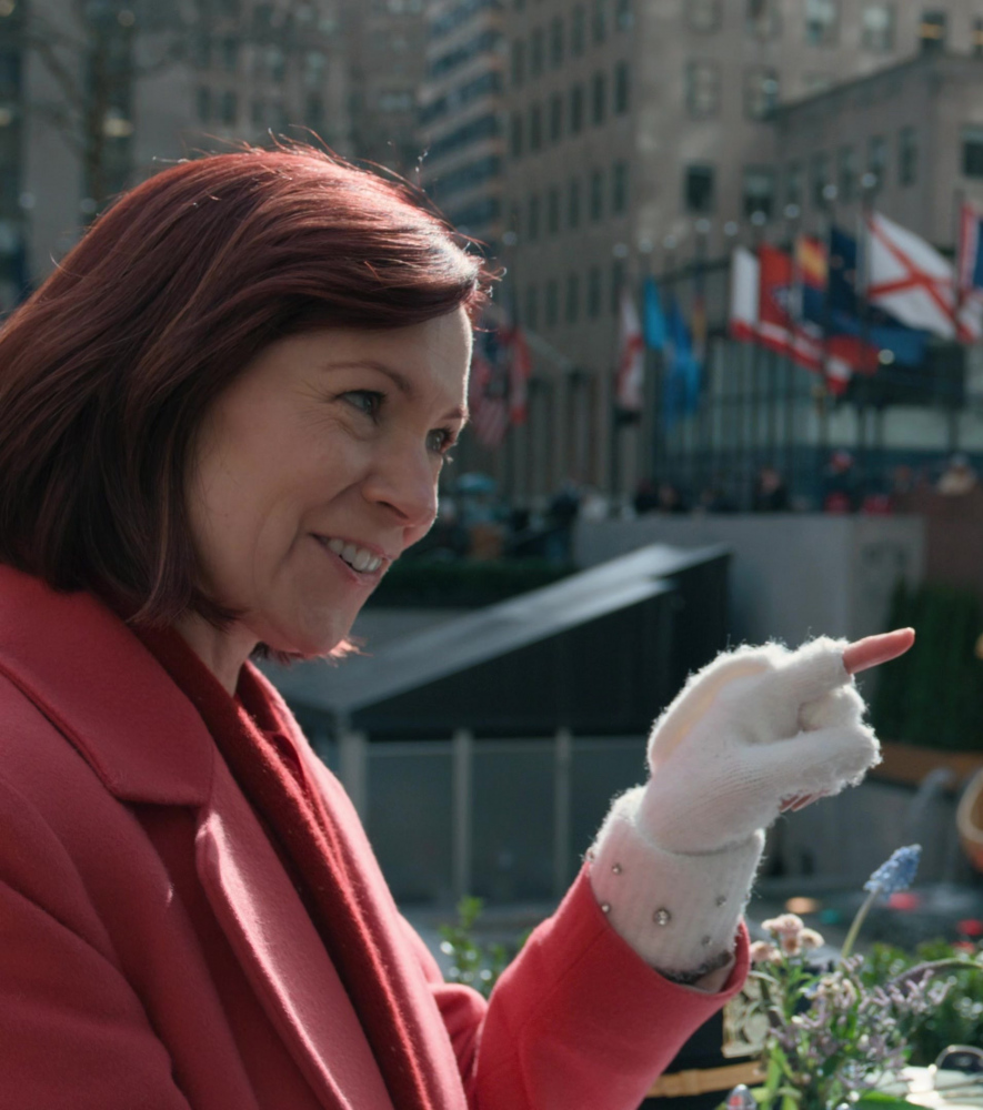 Fingerless to Full Mittens in White with Dazzling Crystal Details Worn by Carrie Preston as Elsbeth Tascioni