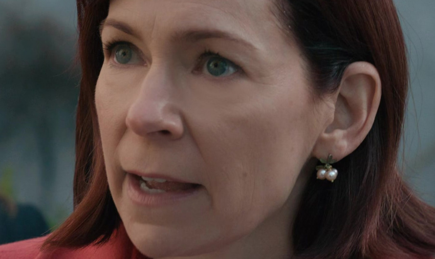 Pearl Embellished Floral Earrings Worn by Carrie Preston as Elsbeth Tascioni