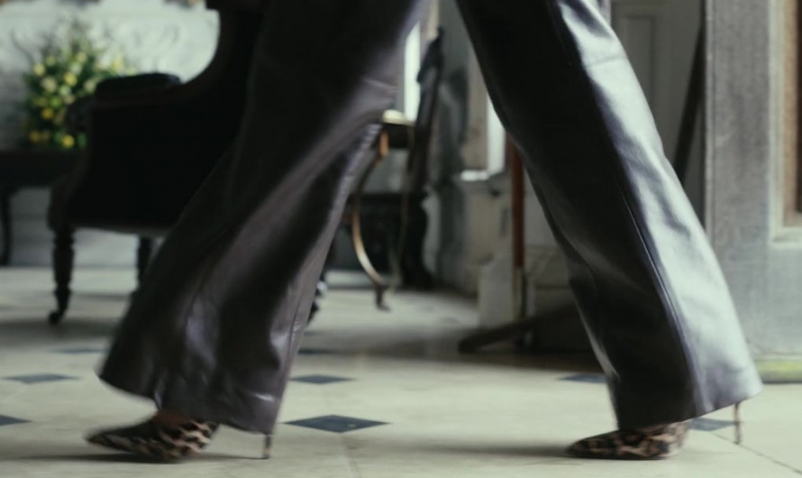 Dark Brown Leather Wide Leg Pants Worn by Kaya Scodelario as Susie Glass