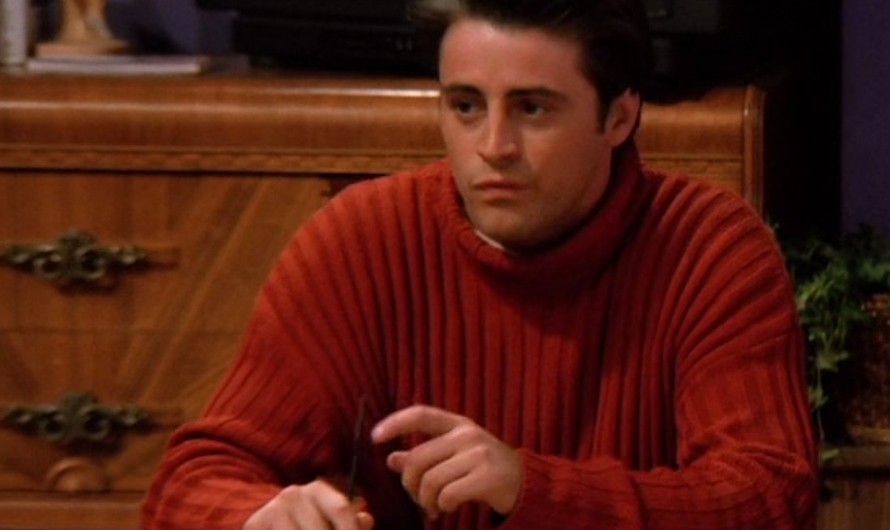 Ribbed Rust Red Turtleneck Sweater Worn by Matt LeBlanc as Joey Tribbiani
