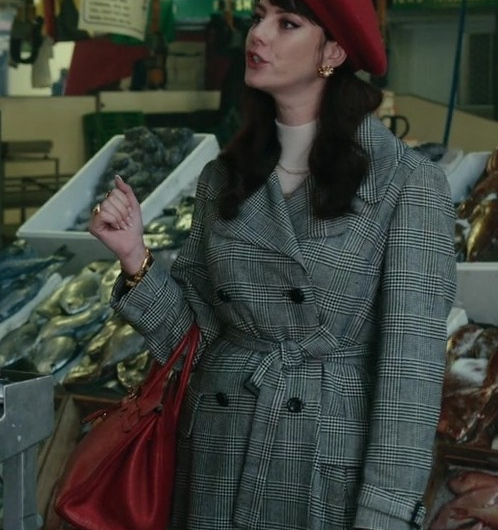 Plaid Trench Coat with Belt Worn by Kaya Scodelario as Susie Glass
