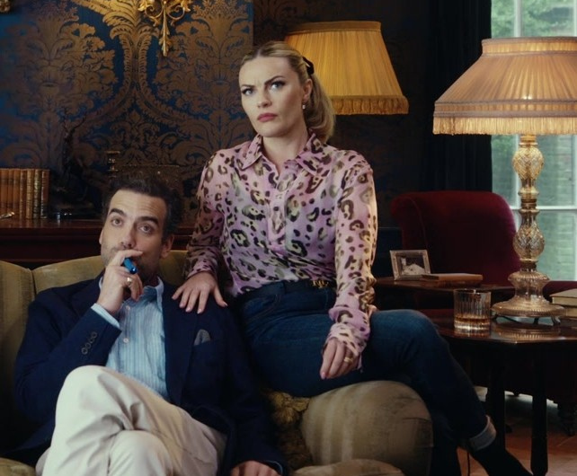 Pink Leopard Print Silk Blouse Worn by Chanel Cresswell as Tammy