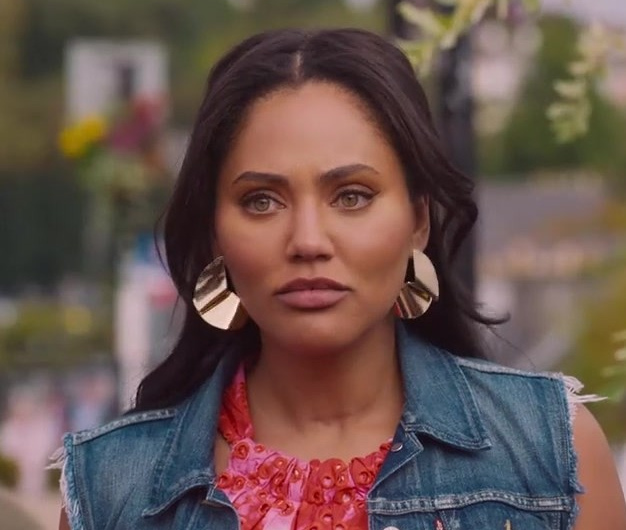 Oversized Gold Tone Earrings of Ayesha Curry as Heather