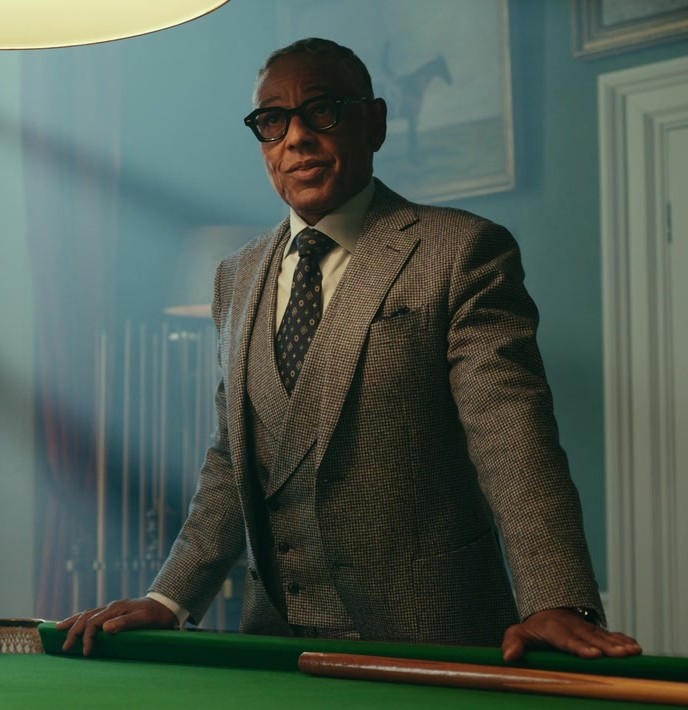 Classic Tweed Checkered Three-Piece Suit Worn by Giancarlo Esposito as Stanley Johnston