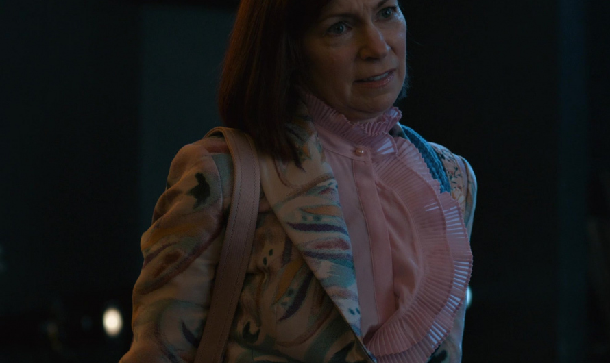Pink Ruffled Turtleneck Blouse Worn by Carrie Preston as Elsbeth Tascioni