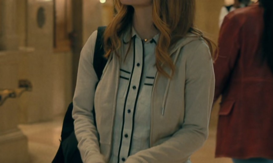 Schoolgirl-Inspired Dark Grey Pleated Mini Skirt of Sydney Sweeney as Julia Cornwall