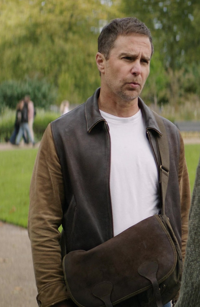 Leather Messenger Bag of Sam Rockwell as Aidan
