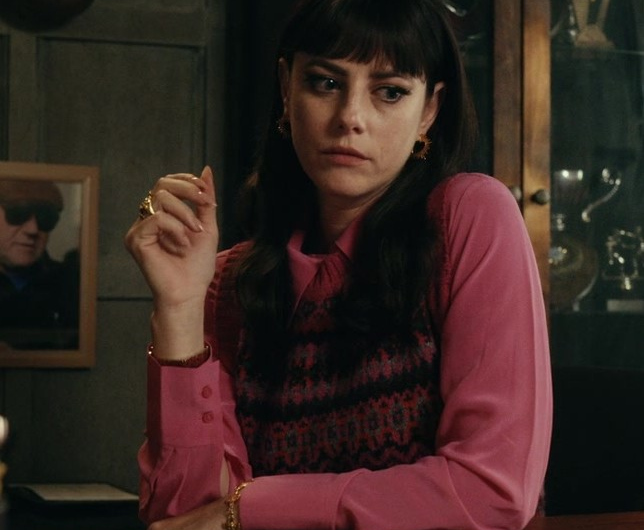Classic Fuchsia Button-Down Shirt Worn by Kaya Scodelario as Susie Glass