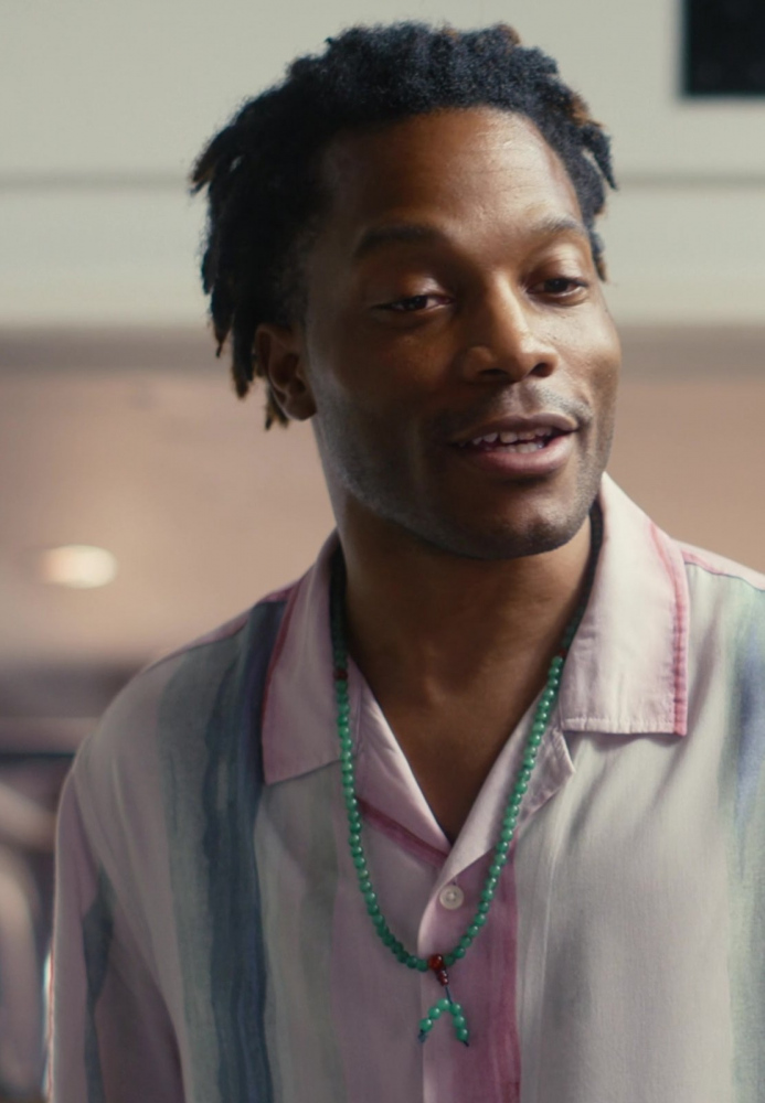 Green Beaded Necklace Worn by Jermaine Fowler as Wes