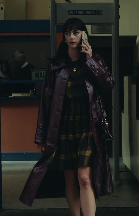 Burgundy Leather Trench Coat Worn by Kaya Scodelario as Susie Glass