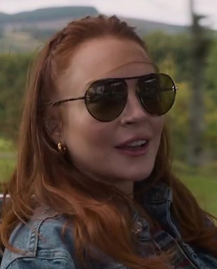 Oversized Aviator Frame Sunglasses Worn by Lindsay Lohan as Madeline “Maddie” Kelly