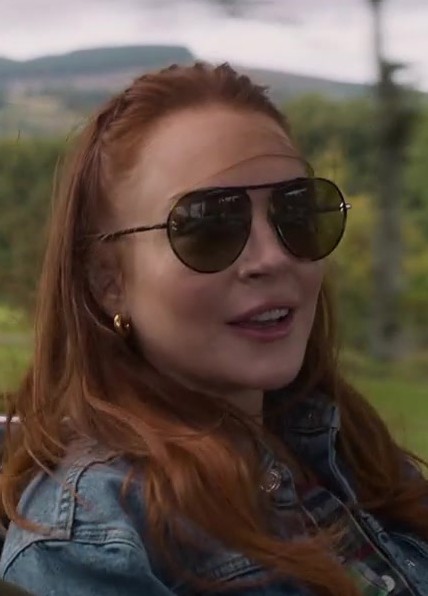 Oversized Aviator Frame Sunglasses Worn by Lindsay Lohan as Madeline "Maddie" Kelly