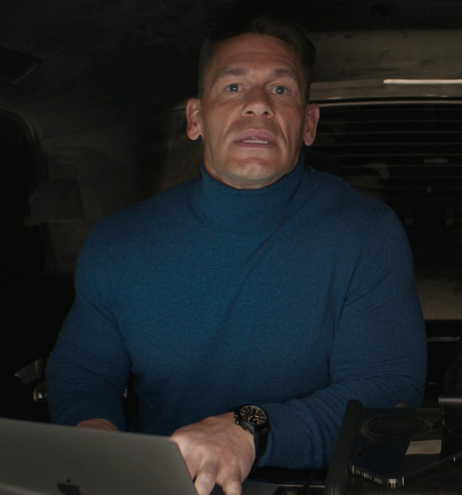 Blue Turtleneck Sweater of John Cena as Wyatt