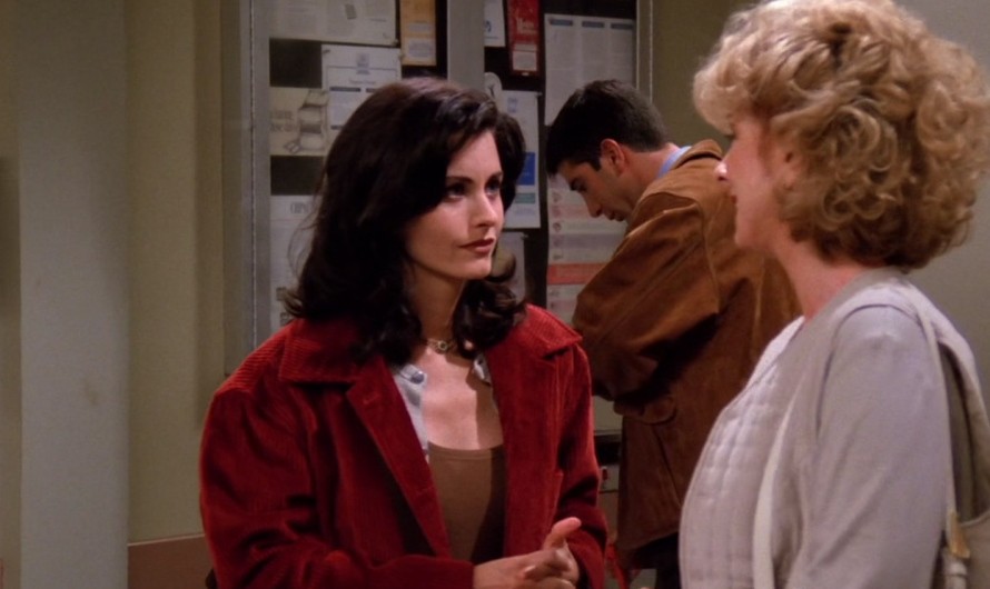 Ruby Red Corduroy Jacket Worn by Courteney Cox as Monica Geller