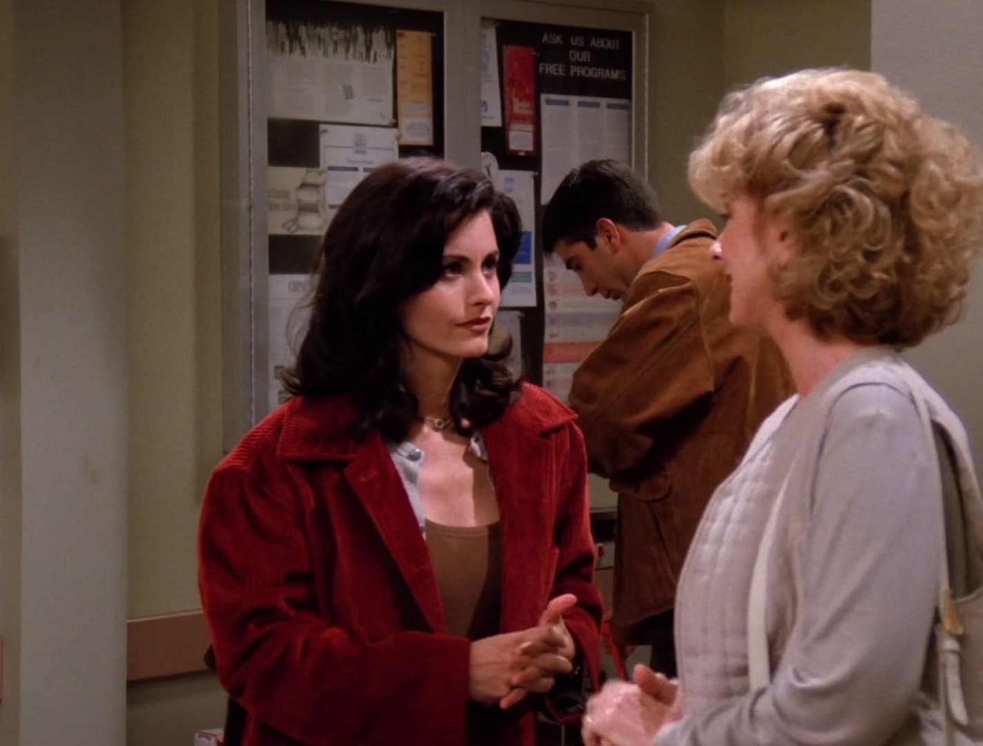 Ruby Red Corduroy Jacket Worn by Courteney Cox as Monica Geller