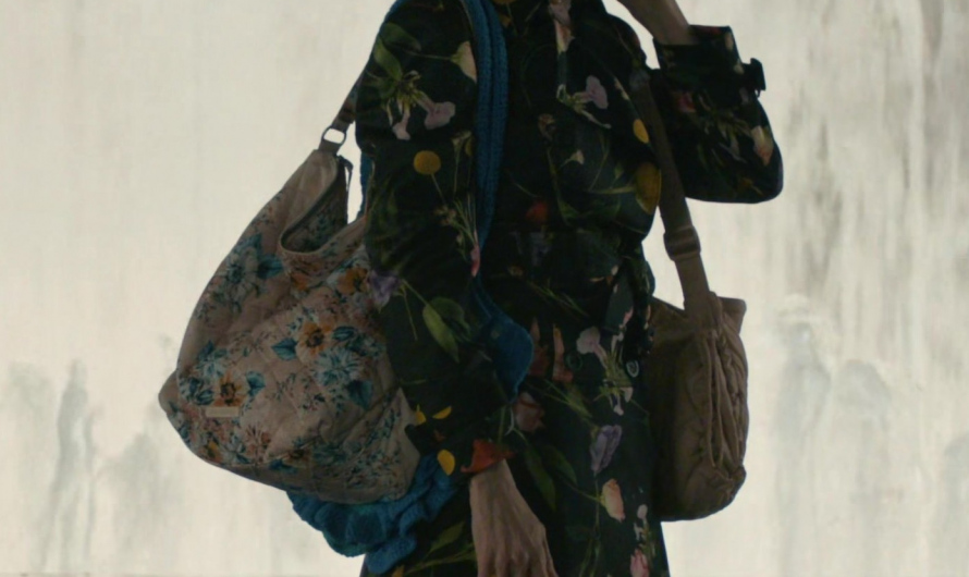 Multicoloured Floral Printed Double Breasted Trench Coat Worn by Carrie Preston as Elsbeth Tascioni