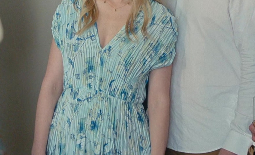 Light Blue Floral Midi Dress Worn by Anja Savcic as Susan