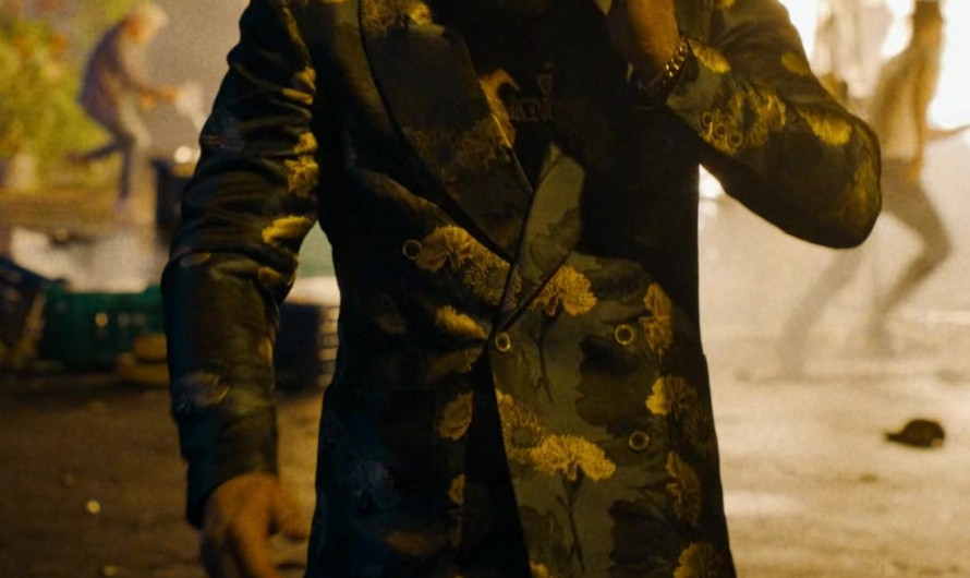 Gold Floral Print Blazer of Conor McGregor as Knox