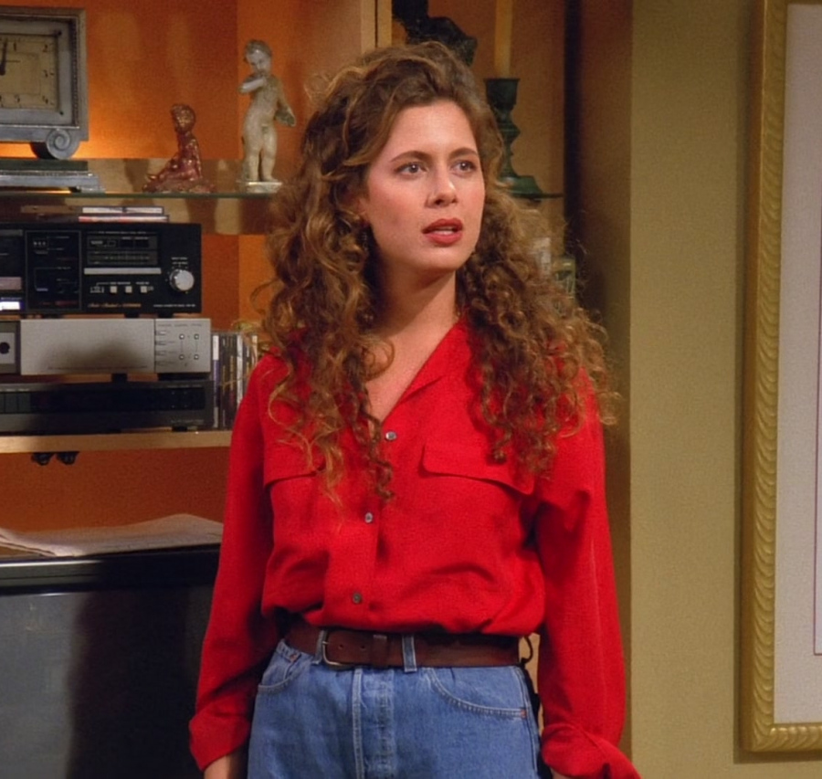 Red Button Down Shirt Worn by Jessica Hecht as Susan Bunch