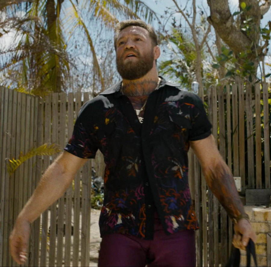 Bold Tropic Botanical Print Shirt of Conor McGregor as Knox