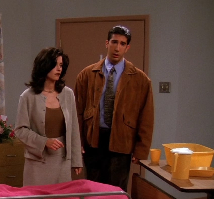 classic caramel brown jacket - David Schwimmer (Ross Geller) - Friends TV Show